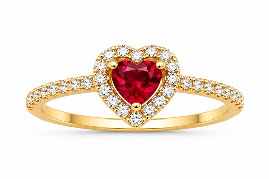 Sparkling Elevated Heart Ring (Gold)