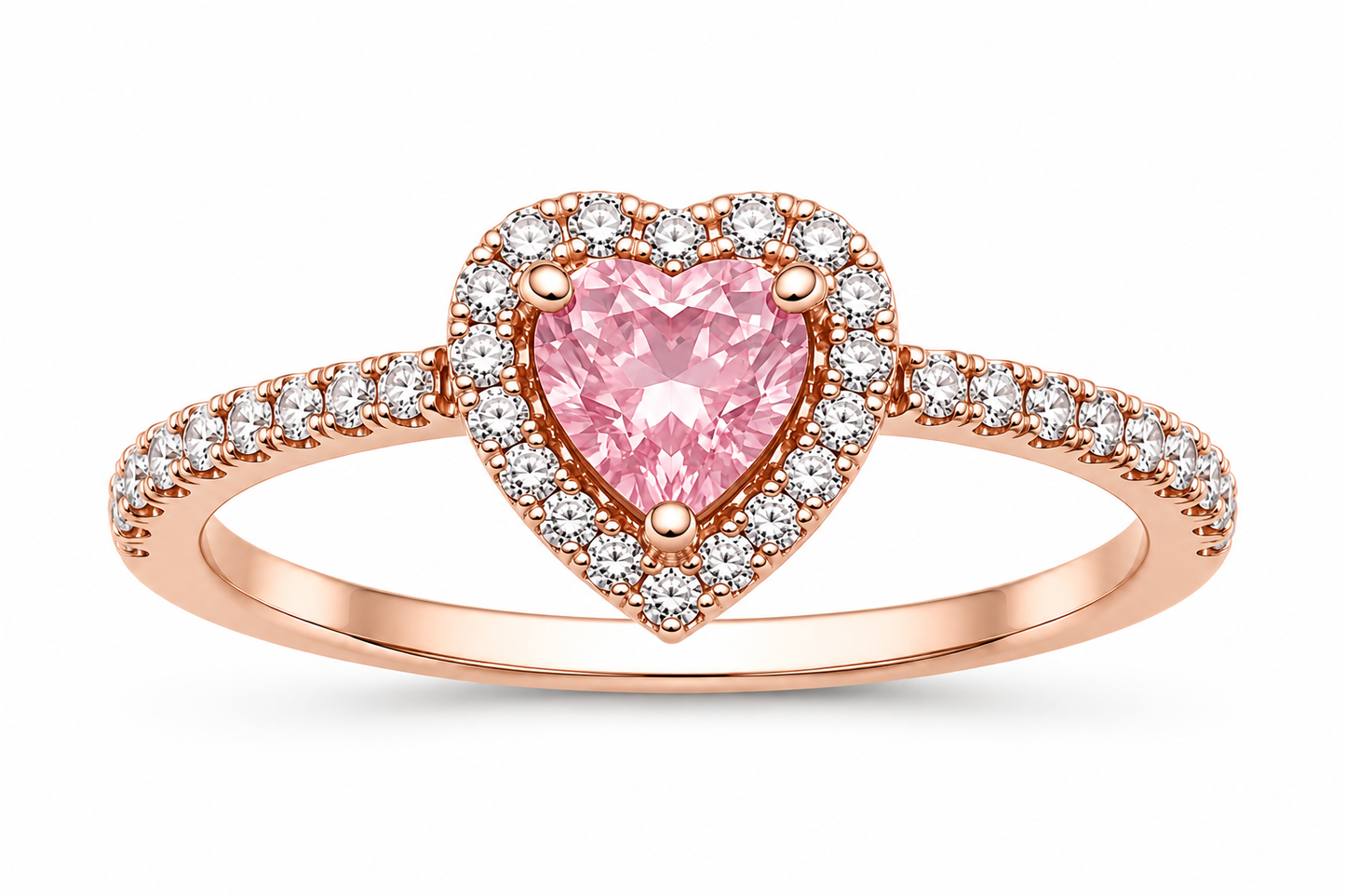 Sparkling Elevated Heart Ring (Gold)
