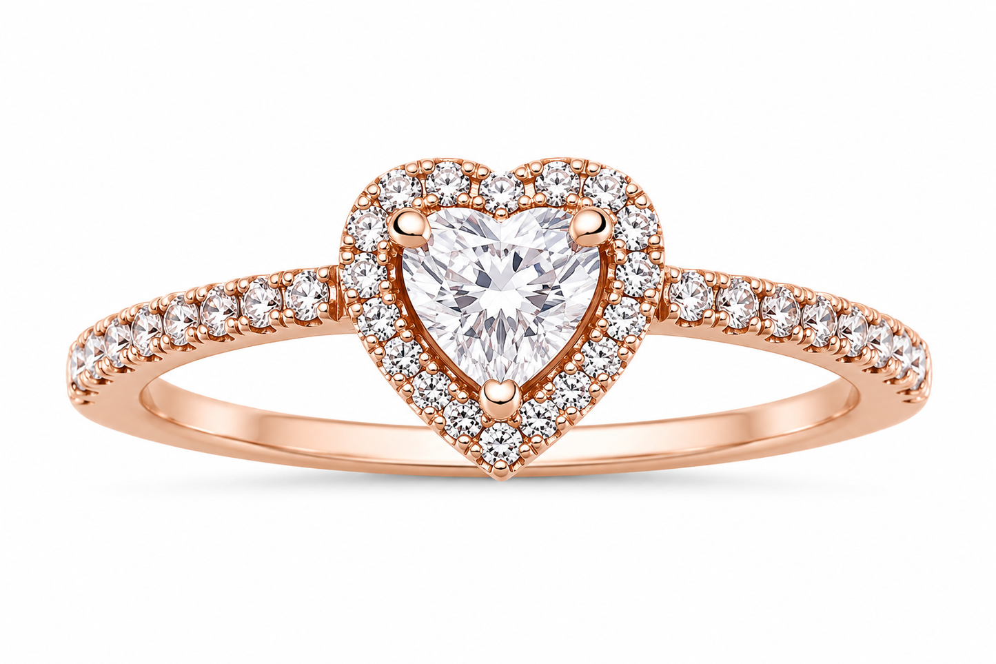 Sparkling Elevated Heart Ring (Gold)