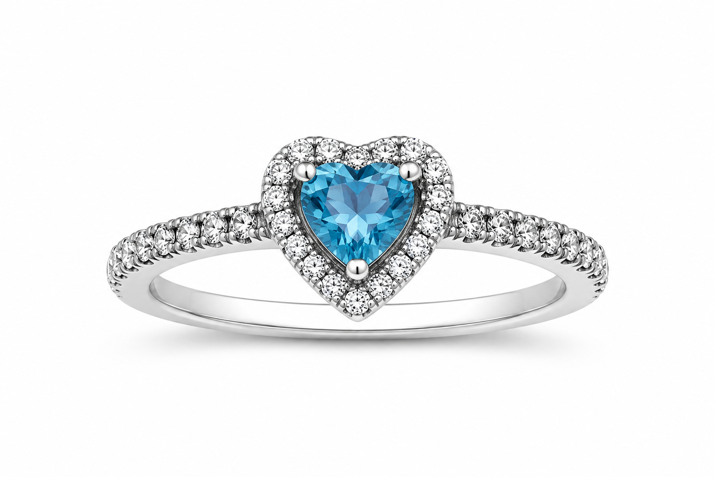 Sparkling Elevated Heart Ring (Silver)