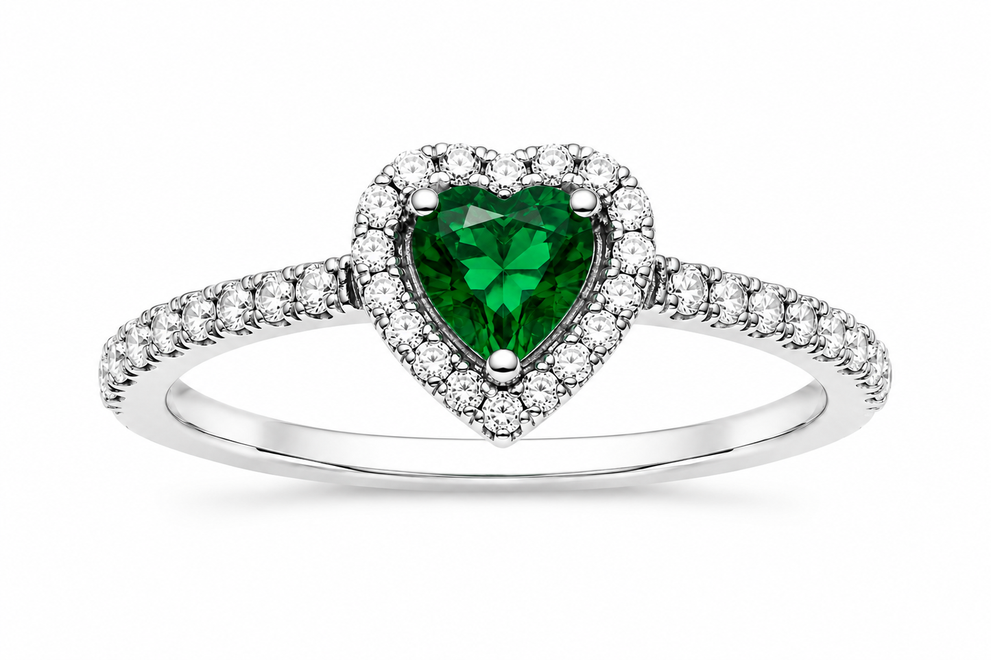 Sparkling Elevated Heart Ring (Silver)