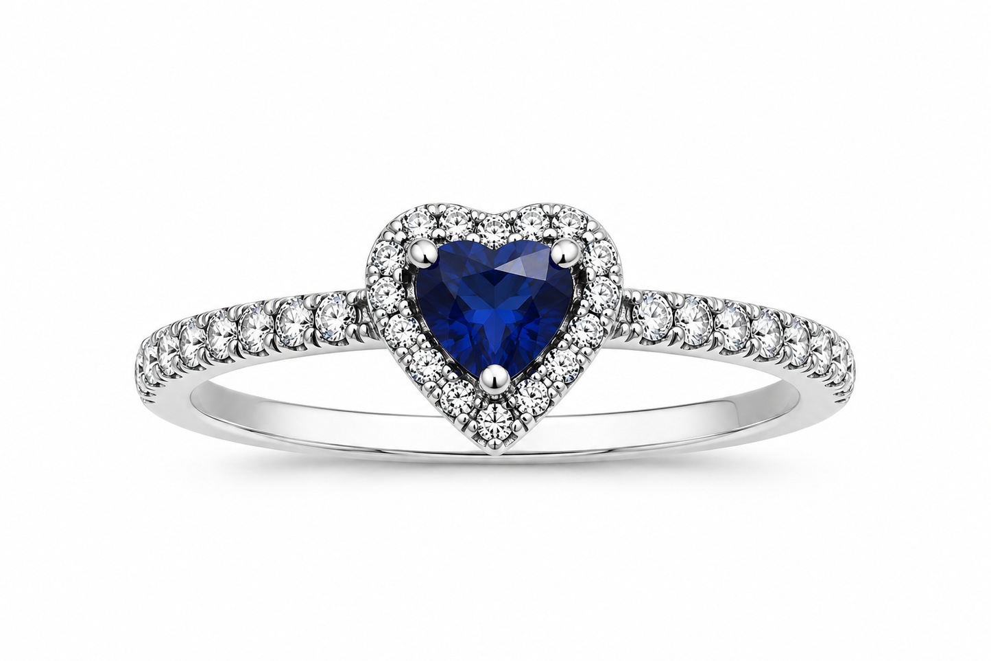 Sparkling Elevated Heart Ring (Silver)