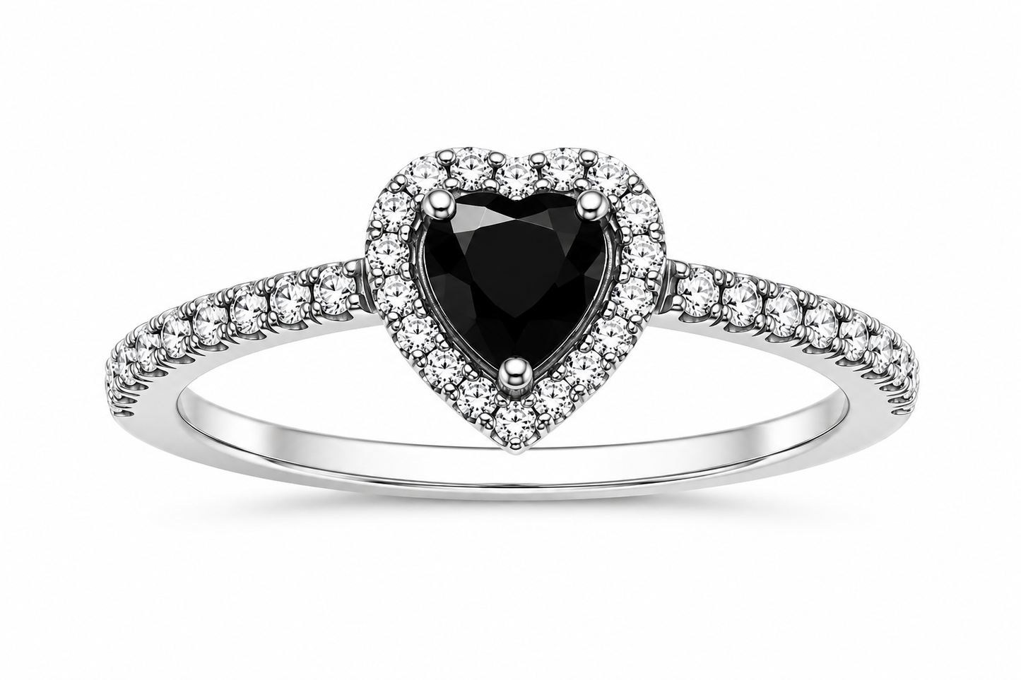 Sparkling Elevated Heart Ring (Silver)