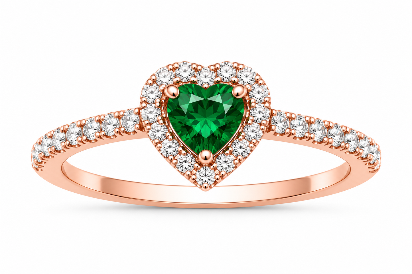 Sparkling Elevated Heart Ring (Gold)